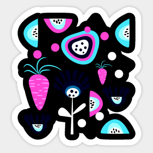 Funky modern fruits Sticker